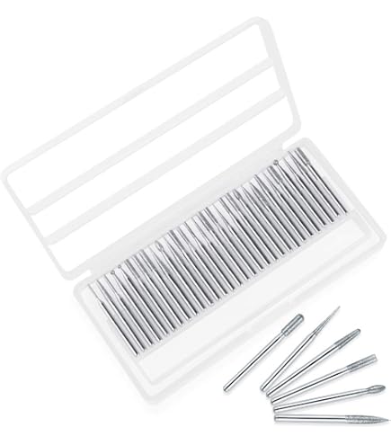TMAX 30-Piece Diamond Drill Bit Set - 1mm, 2mm, 3mm Sizes, 150 Grit, 1/8" Shank For Dremel, Glass, Stone & Jewelry Making