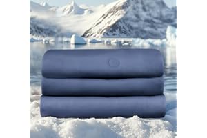 DOWNFORT King Cooling Comforter with Tencel™ Fill for Hot Sleepers & Night Sweats - Lightweight, Breahtable,Double-Sided Cold Blanket All Season Thin Bedding (Blue, Cali King 106"x 90")