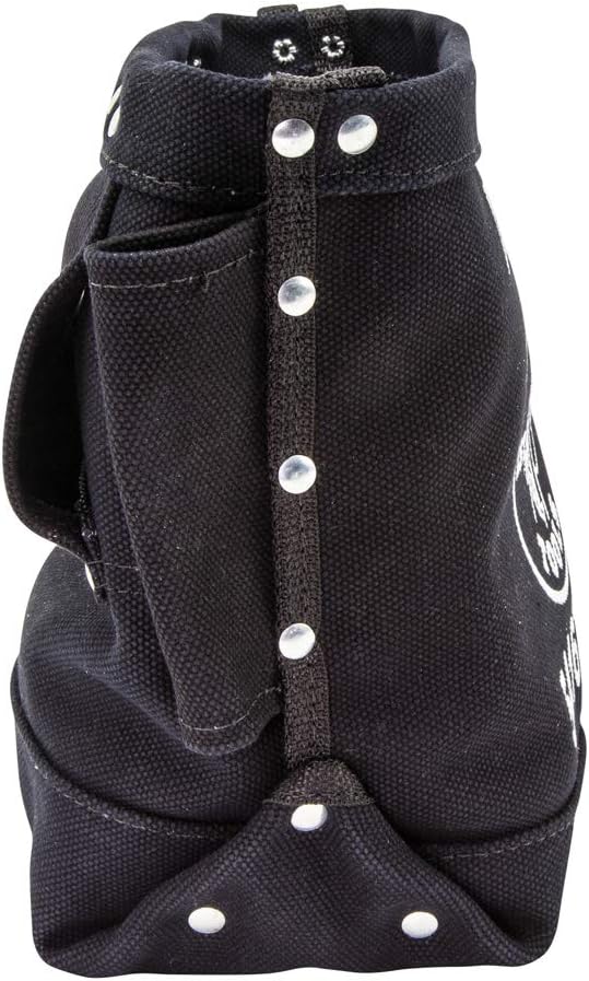 Klein Tools 5416TFR Tool Bag, Flame Resistant Canvas Bag for Bolt Storage with Double Reinforced Bottom and Tunnel Connect, 5 x 10 x 9-Inch - - 