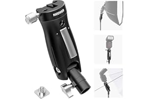 NEEWER Cold Shoe Flash Bracket Mount with Pistol Handle Grip, 1/4" Screw Universal Light Stand Adapter for Off Camera Flash S