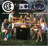 TLGREEN 28" Gas Fire Pit Table, 14.5 kW with Cover & Lava Stones view 3