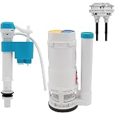 T Tulead Toilet Flush Valve 2.5", Fill Valve 1/2", Push Button 2.24" Dia | One Piece Toilet Repair Kit, Toilet Dual Flush Valve Replacement Kit, Toilet Tank Parts