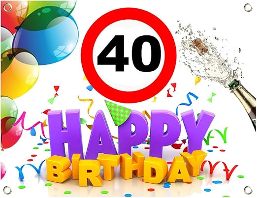 40 Geburtstag Geburtstags Banner Geburtstags Plane Pvc 1 30m X 1 00m Zum 40 Geburtstag Amazon De Kuche Haushalt