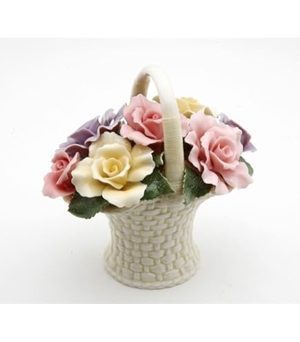 Amazon.com: Cosmos 10228 Fine Porcelain Rose Flower Basket