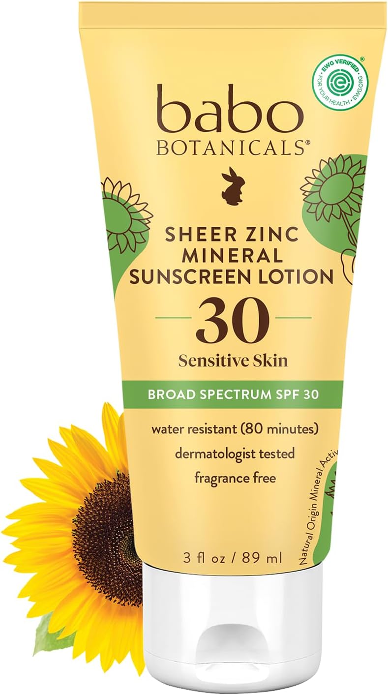 Babo Botanicals SPF 30 Clear Zinc Lotion Fragrance Free 3 oz Non Nano