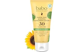 Babo Botanicals Sheer Zinc Mineral Sunscreen Lotion SPF30 - Natural Zinc Oxide - Shea Butter - Face & Body - Water Resistant - Fragrance-Free - EWG Verified - Vegan - For all ages - 1 or 2 Pack