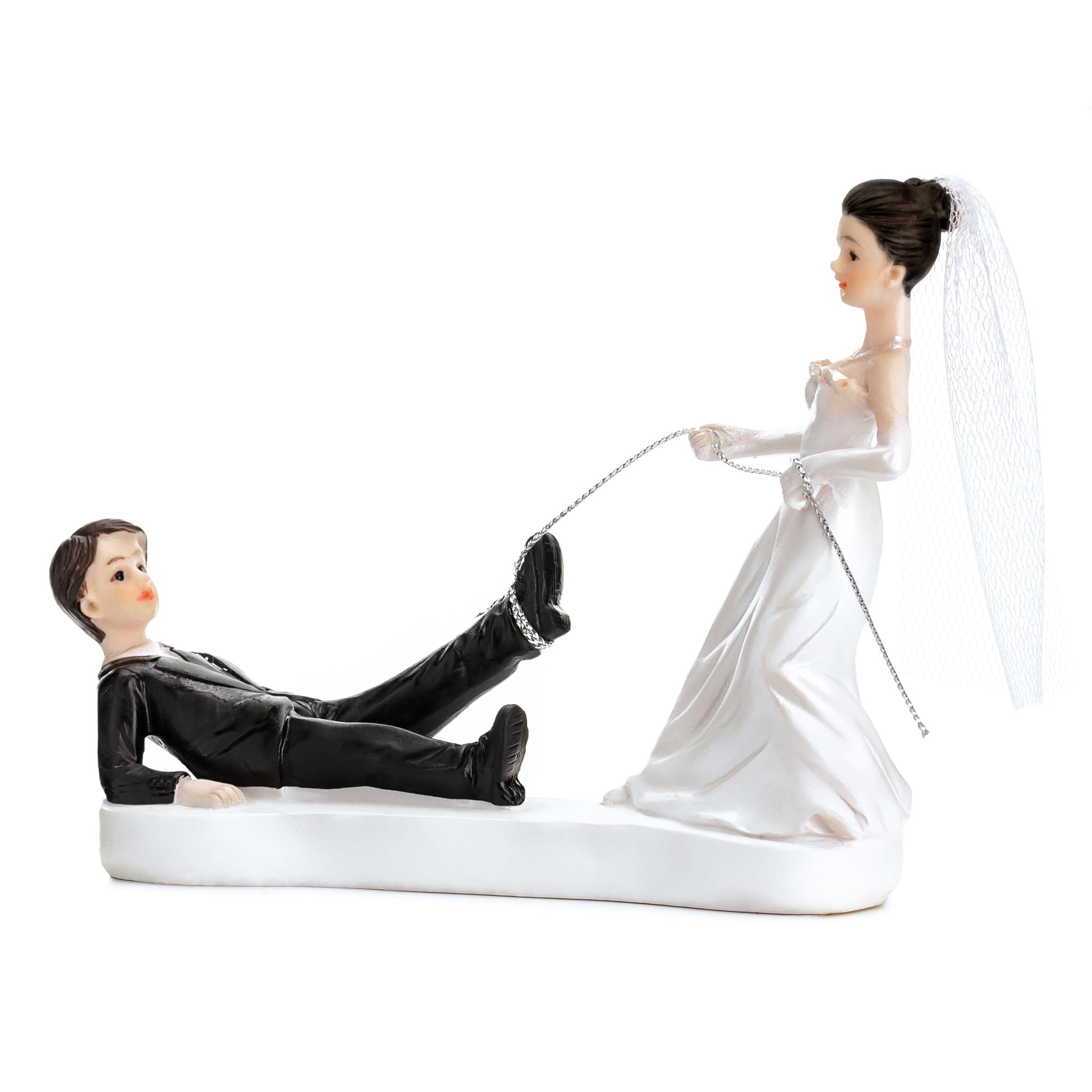 PartyDeco Wedding Decoration Corda-Cake Topper, PVC, Black and White