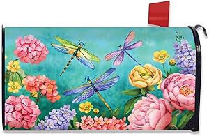 Briarwood Lane Dragonfly Garden Spring Magnetic Mailbox Cover Floral Standard