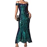 Kaei&Shi Sequin Prom Dress,Sparkly Off Shoulder Long Formal Dresses,Evening Gowns for Women Elegant Classy