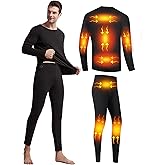 TRUNYAQI Mens Electric Heated Thermal Underwear Set Men's Winter Outdoor Sports Underwear, No Battery