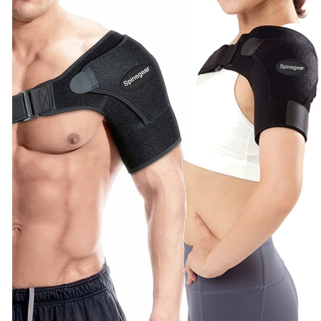 Spinegear Improved Rotator cuff Shoulder Support for Men & Women UK design Injury recovery strap for Right/Left Arm Shoulder brace for Pain Frozen Shoulder Dislocated Joint & Soreness One size
