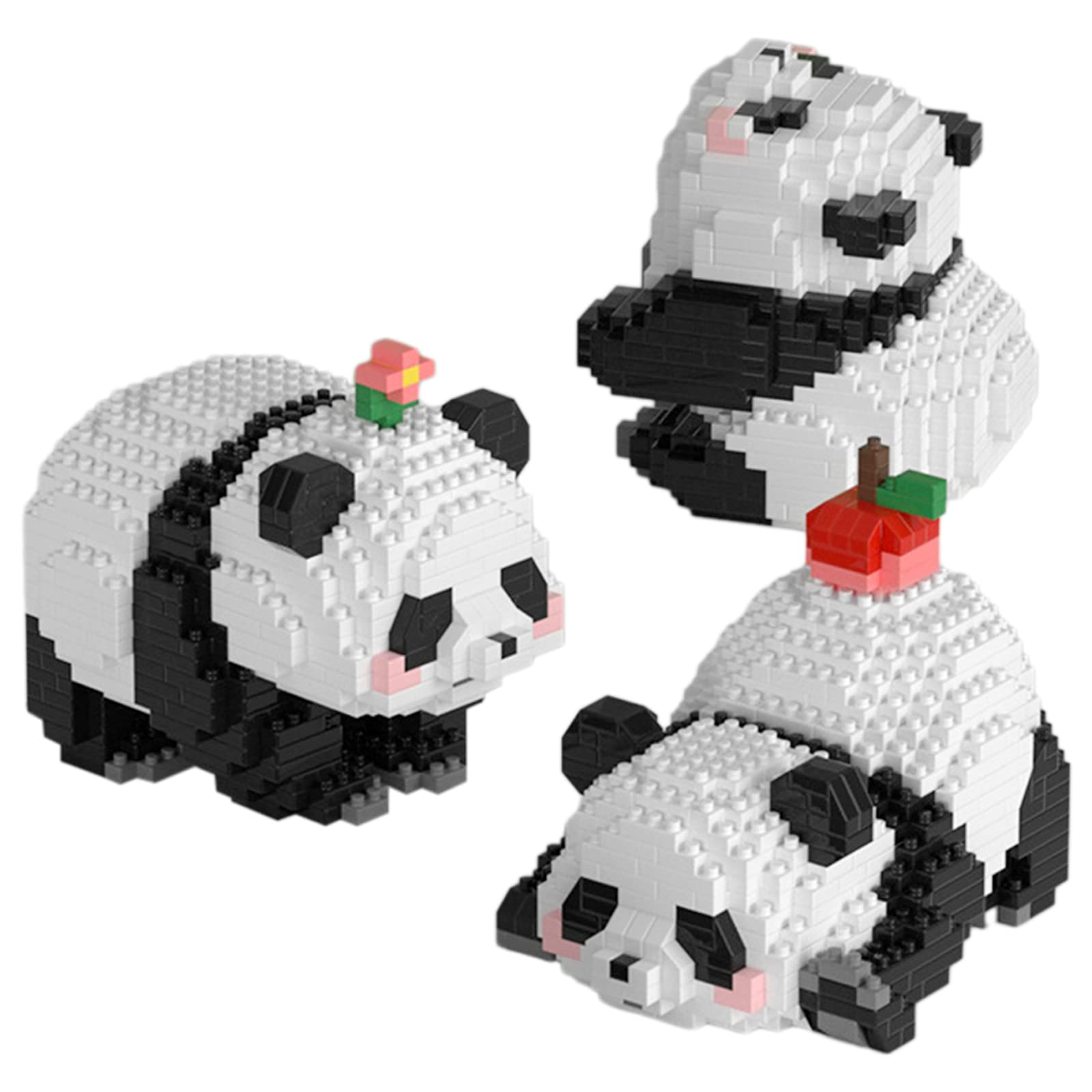Larcele Micro Building Blocks Animal Set, DIY Mini 3D Building Toy Bricks,983 Pieces KLJM-09 (3 in 1 Panda B)