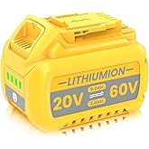 JUNWOOD 1Pack 9.0Ah Replacement for Dewalt 20V 60V Flexvolt Max Battery Compatible with DCB609 DCB606 DCB612 DCB200 DCB201 DCB203 DCB204 DCB206 DCB207 DCB209