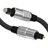 Cyberguys! Optical Audio Cable, Digital Optical Cable with Toslink, 6ft | Braided Digital Audio Cables for Soundbar, TV, Receiver, Speaker, Xbox, PS5, Blu-Ray &ndash; Gold-Plated