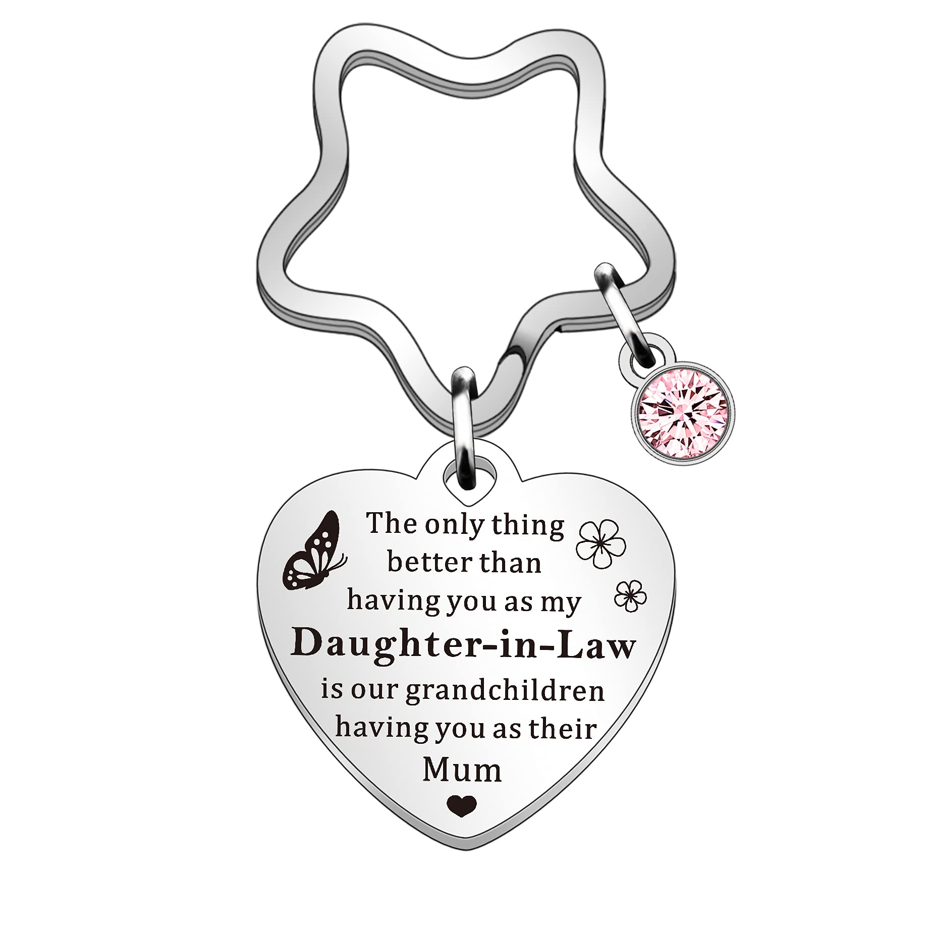 QMVMV Daughter-in-Law Gifts Daughter-in-Law Keyring Christmas Birthday Wedding Gift for Daughter in Law