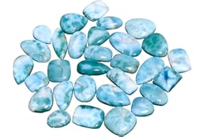Gemkora 100 carats Natural Larimar Gemstones Wholesale Cabochons Lot, Jewelry Making Loose Gemstone, Polished Gems, DIY, Wire Wrapping, Reiki, Wikka, Healing Crystals, Bulk Gemstone Deal 6 to 8pcs