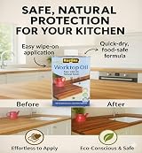 Rustins Worktop Oil Premium Wood Treatment 1L Water-Repellent Finish view 2