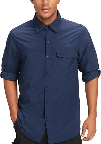 Amazon Com Camel Crown Hiking Shirt Men Long Sleeve Outdoor Shirts With Uv Protection For Work Outdoor Hiking Fishing Clothing