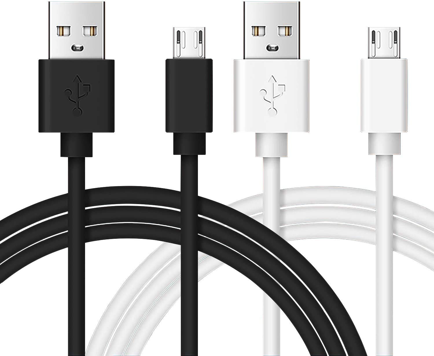 Photo 1 of 2 Pack Charger Charging Micro USB Cable for Samsung Galaxy Tab A 8.0" 7.0" 9.7" 10.1",E,S,S2,3,4,Tab 3 4 Tablet CE0168, Note 4 5 J3 Phone, Xbox One, kindle Oasis Paperwhite Power Cord USB Type C Cable