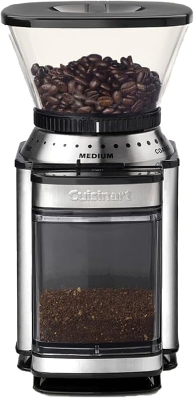 Molinillo de café, uso doméstico, 4-18 tazas, 8 posiciones de molido, Diferentes intensidades de infusión - espresso, cold brew, latte, cappuccino, Fresa Acero Inoxidable