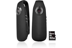 Tkiplay Mini Body Camera with Audio and Video Recording, HD 1080P Bodycam, Small Personal Police Body Cam, Clip on Wearable POV Camera with 32G SD Card, Motion Detection, Loop Record