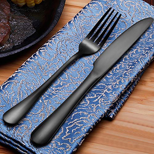 image for Deedro Black Silverware Set - 20 Pieces Black Flatware Set, Stainless 