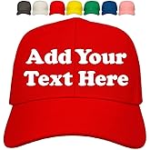 Custom Hats, Custom Caps, Embroidery Hats with Your Text Here, Personalized Baseball Cap with Your Text