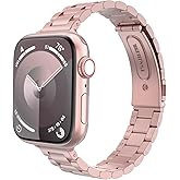 MoKo Thin Band Compatible Apple Watch Band Ultra3/2/1 49mm/Series 11/10/9/8/7/6/5/4/3/2/1/SE3/SE2/SE 46/45/44/42/41/40/38mm,Slim Stainless Steel Wristband Metal Replacement Adjustable Strap