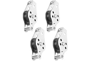 QISHUO Rigging Durable Steel Pulley Smooth Wheel Hanging Pulley Block Steel Lifting Stainless Pulley Single Loading SUS316 Suitable for 0.08 to 0.32 Inch Ropes 4Pcs