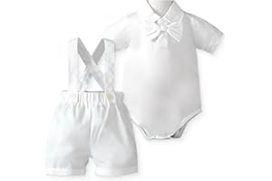 catasy Boys' Baptism Outfit,Wedding Birthday Party Tuxedo Gentleman Suit, Infant Toddler Christening Suit