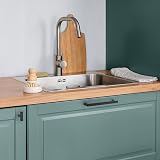 Ravinte 10 Pack Kitchen Door Handles Black 160mm Cupboard Pulls Square Bar view 4