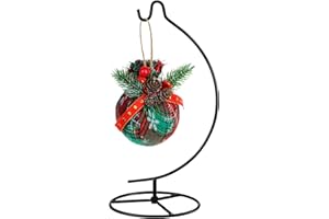 Abom Ornament Display Stand, Black Iron Hanger Stands, Air Plant Holder, Terrariums Hanger, Hanging Hook for Christmas Halloween Decoration, Glass Crystal Witch Ball, Home Wedding, Office Decor