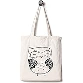 Andes Heavy Duty Flat-Bottom Canvas Tote Bag with Side Pockets - Aesthetic Handmade from 12oz 100% Cotton, Reusable & Durable