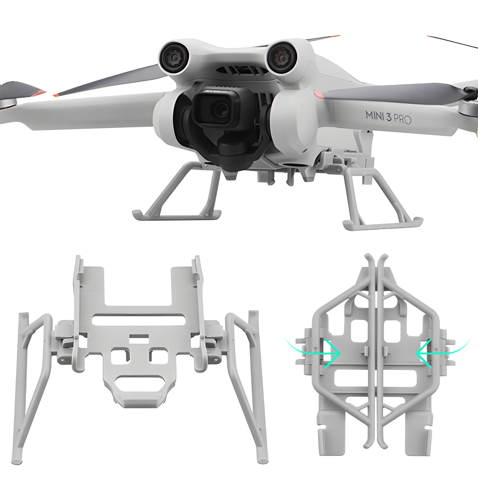 Tosiicop Mini 3 Pro Landing Gear Foldable - for DJI Mini 3 Drone Accessories Extension Kit Quick-Release Landings Gears Legs