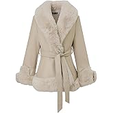 Y11ermaa Women Warm Trendy Cropped Faux Fur Coat Fluffy Open Front Jacket Faux Leather Bubble Shaggy Short Fall Cardigan