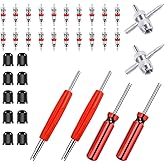 Riseuvo 6Pcs Tire Valve Stem Removal Tool - Single and Double Heads Valve Core Remover, 4-Way Valve Tool Great Tire Repair To