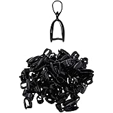 Mandala Crafts Black Pinch Bails Jewelry Findings Connectors 5X14mm Snap-On Pendant Clasps Clips Dangles for DIY Jewelry Making Necklace Earrings Bulk Pack of 50