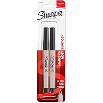 Sharpie Permanent Markers, Chisel Tip, Black, 2 Count