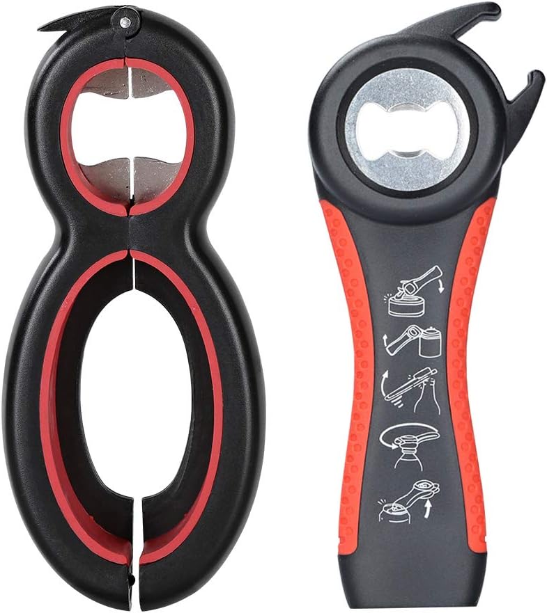 Otstar Premium All-in-one Jar and Bottle Opener Ideal for Seniors Arthritis Suffers and Weak Hands (Black)