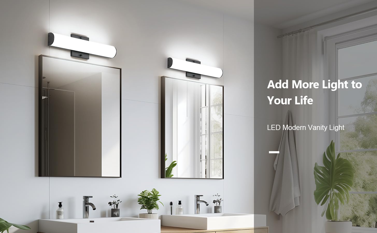 BICRINK Matte Black Vanity Light Bar 16\