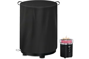 Dust Cover for Oil-Less Turkey Fryers, Grill Covers 600D Heavy Duty Waterproof Fire Pit Cover with Dual Handles, 60x74 cm Bla