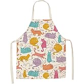 BOCTTCBO Cat Apron Cute Cooking Apron for Women Men Chef Funny Aprons Kitchen Baking Painting Gardening and Party