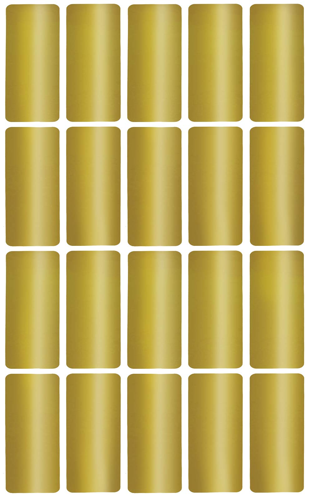 Royal Green Rectangular Gold Stickers Adhesive Labels Rectangle 40mm x 19mm (4cm x 1.9cm) Great for Envelope Seals and All Purpose - 300 Pack