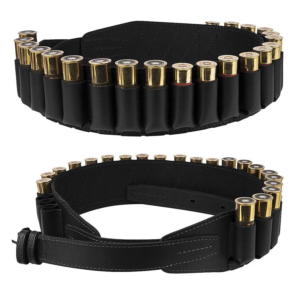Buy BRONZEDOG Handmade Leather Shell Cartridge Belt Holder Bandolier Buttstock 12 Gauge for s