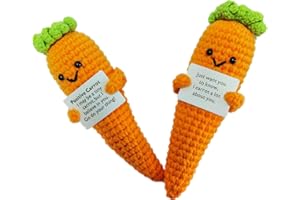 BULINGNA Emotional Support Pickle Handmade Emotional Support Pickled Cucumber Cute Crochet Knitte Positive Eggplant Gift for Kids Adults (One Size, 2PCS Orange Carrots)