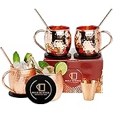 Advanced Mixology [Gift Set] Mule Science Moscow Mule Mugs Set of 4 (19 oz. large size) | 100% Handcrafted | Food Safe | Copp