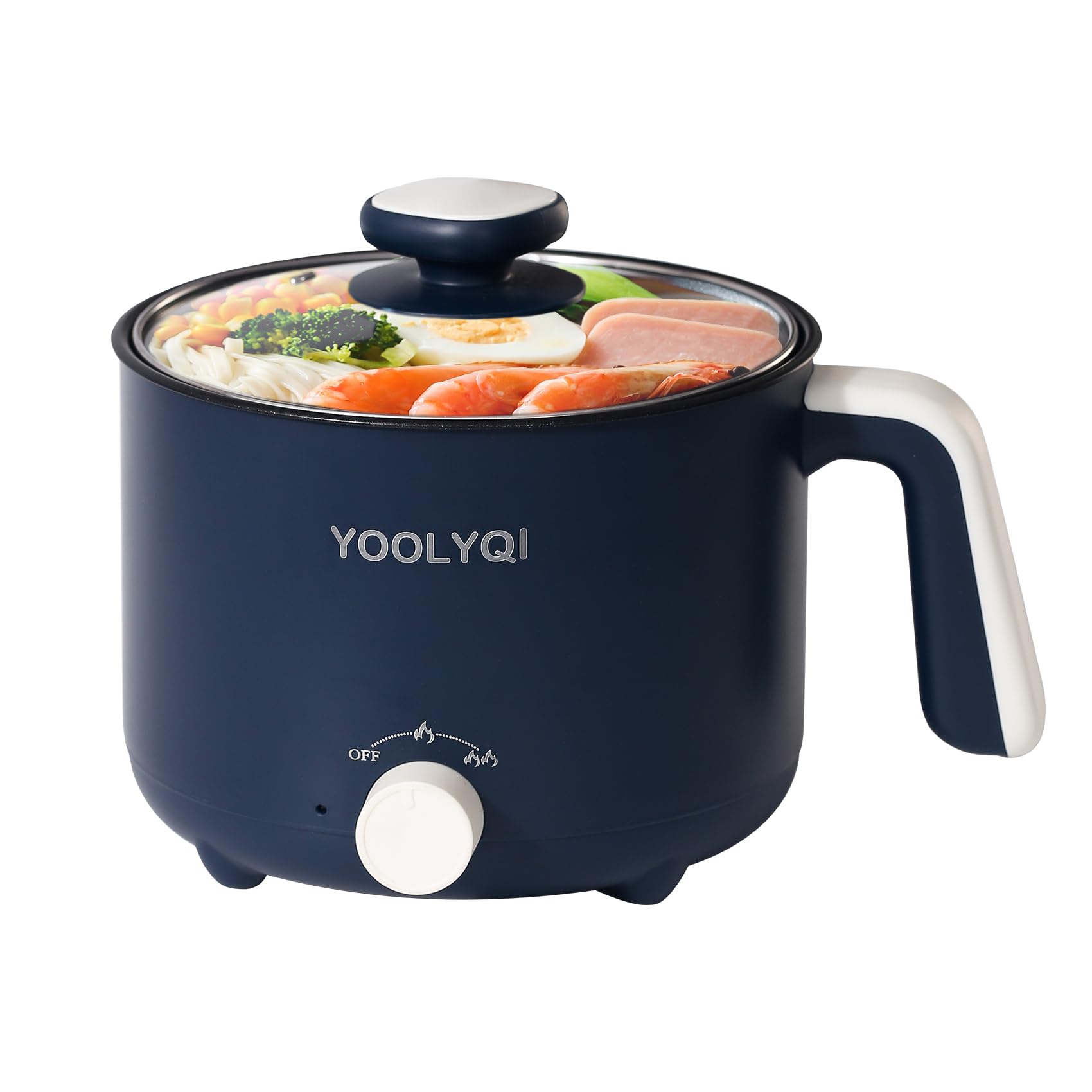 Photo 1 of YOOLYQI Hot Pot Electric : 1.5L Mini Ramen Cooker with 2 Temp Settings, Portable Lazy Pot Dorm, Office Must Have for Ramen/Noodles/Soup/Oatmeal