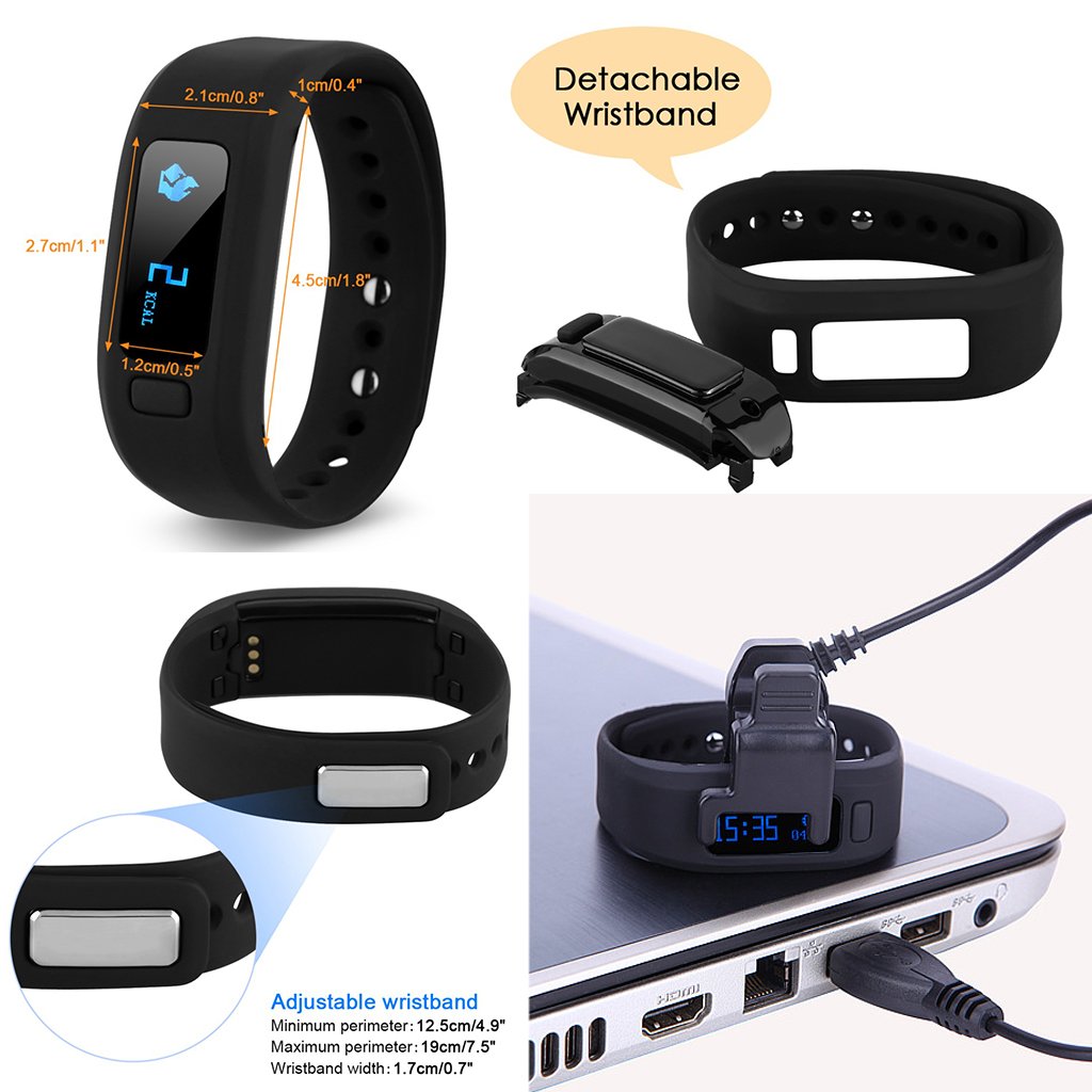 AGPtEK Moving up2 Smart Wristband Activity Tracker Bluetooth V4.0 Smart Sport Bracelet with Pedometer / Sleep Monitoring / Tracking Calorie/ Remote Capture Compatible for Android SAMSUNG HTC SONY LG and IOS Iphone 6/6s/6sPLUS/7/7PLUS
