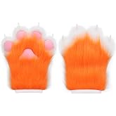HAOAN Furry Faux Fur Fox Cat Paws Gloves Animal Fursuit Mittens Halloween Christmas Cosplay Costume Props