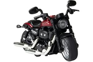 CYYSFIVQZ Die Cast Toy Motorcycle,Pull Back Motorcycle with Sounds and Lights 1:14 Friction Powered Kids Toy Cars,Motorcycle Toys Gift for Children Over 3 Years Old Birthday (Red)